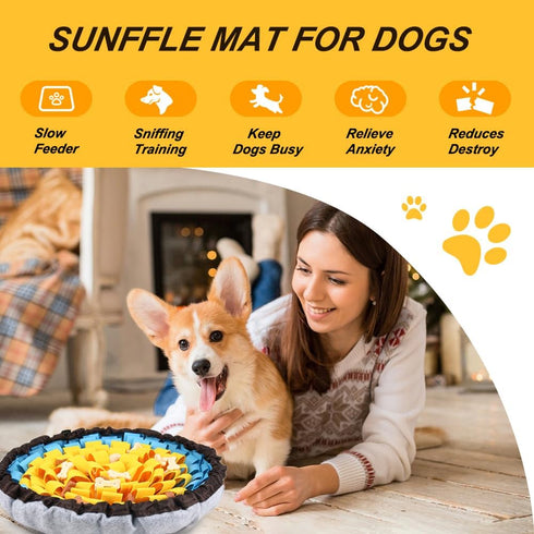 SZEE Snuffle Mat for Dogs, Adjustable Sniffing Mat for Smell Training and Slow Eating, Dog Snuffle Pad for Mental