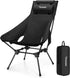 Trakiom High Back Folding Camping Chair, Widened Seat & Lightweight Black Portable