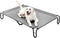 pettycare Elevated Outdoor Dog Bed, Waterproof Raised Bed for Large Dogs, Easy to Assemble, Grey