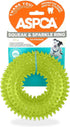 ASPCA Squeaky Puppy Teething Spikey Glitter Ring Chew Toy - Non-Toxic TPR Rubber for Small to Medium Dogs - Random Color