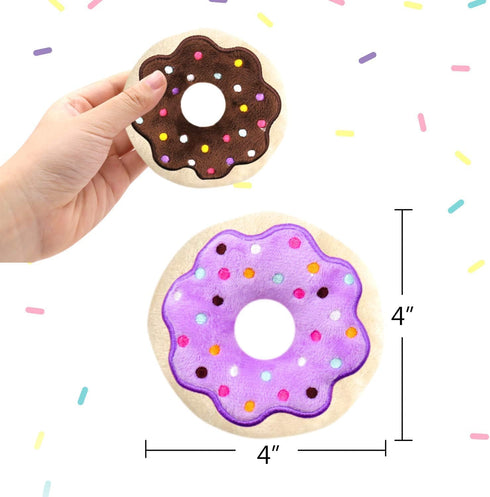6 Pack Donut Catnip Toys, Interactive Pillows for Kittens, Chew Knickknack, Plush Plaything, 4 Inches