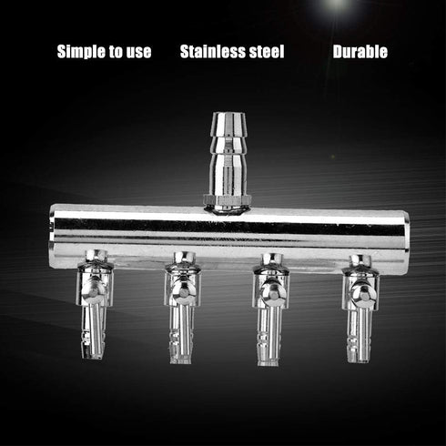 Aquarium Air Flow Valves, Manifolds Distributor Stainless Steel Splitter 4 Way T Shaped Control Valve Pump Lever Line Metal Regulator Gang Splitters Connector Tubing Fish Tank aquaculture Accessories by Joyzan