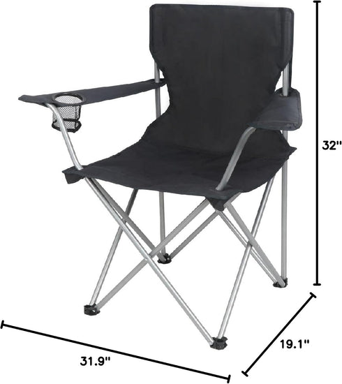 Generic 250 600D Folding Camping Chair with Cup Holder Four Outdoor Folding Chair Steel Frame Bearing pounds Oxford