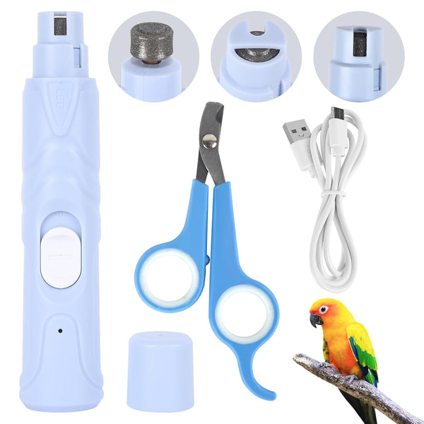 Anicuta Bird Nail Grinder,Automated Bird Beak Grinder,3-in-1 Nail Care Kit with Nail Clippers