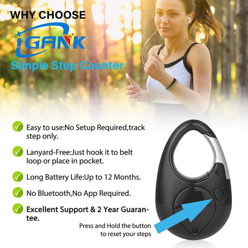 Simple 3D Step Counter Pedometer for Men, Women, Kids