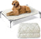 Elevated Dog Bed Pad Waterproof 2 Pack, Soft Plush Dog Pet Pad for Cot Bed, Machine Washable with Corner Straps