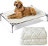Elevated Dog Bed Pad Waterproof 2 Pack, Soft Plush Dog Pet Pad for Cot Bed, Machine Washable with Corner Straps