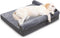 KSIIA Orthopedic Dog Bed, 36x27 Inch Gray, Waterproof Flannel Bolster Couch Bed with Removable Cover