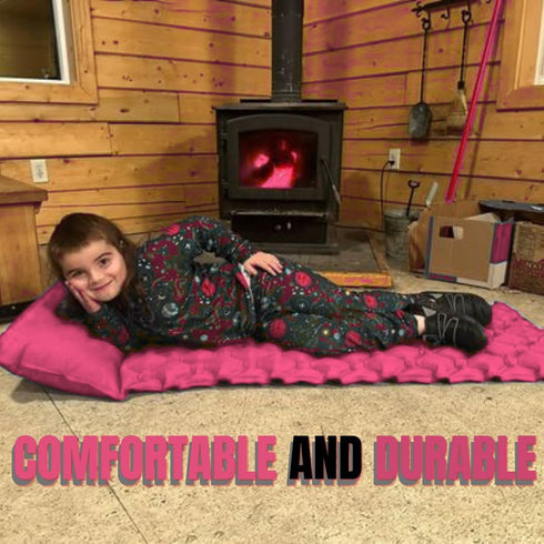 Kids Sleeping Pad for Camping and Sleepovers with Pillow, Inflatable Camping Mattress for Backpacking & Travel