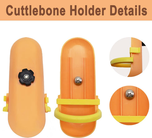 5.9"-6.53" Large Bird Cuttlebone for Parakeets - Cuddle Bone with Plastic Holder for Natural Calcium