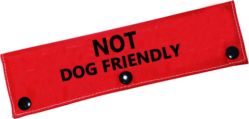 Funny Dog Leash Sleeve Not Dog Friendly, Dog Leash Wrap Alert Hanging ID Patch Tag for Pet Birthday Gift