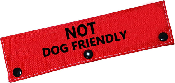 Funny Dog Leash Sleeve Not Dog Friendly, Dog Leash Wrap Alert Hanging ID Patch Tag for Pet Birthday Gift
