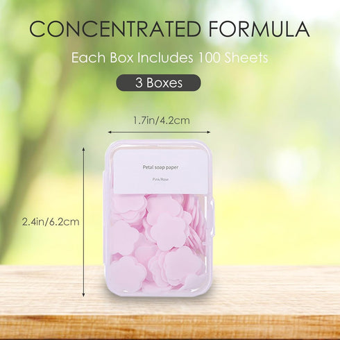 Iensen 300pcs Portable Hand Washing Soap Sheets, Scented Mini Soap Sheets, Disposable Soluble Soap for Outdoor Travel