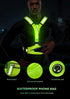 LED Reflective Running Vest, USB Rechargeable Light Up Gear with Chest Phone Holder for Night Walking, Adjustable for
