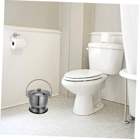 YOSADIER Capacity Portable Adult Potty Stainless Steel Pee Bucket Lid Home Chamber Pot for Seniors and Pregnant Women