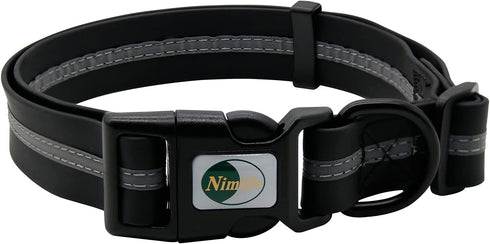Dog Collar Waterproof, Anti-Odor Durable Adjustable PVC & Polyester with Reflective Cloth Stripe, Basic Dog Collars