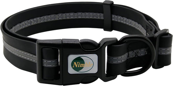Dog Collar Waterproof, Anti-Odor Durable Adjustable PVC & Polyester with Reflective Cloth Stripe, Basic Dog Collars