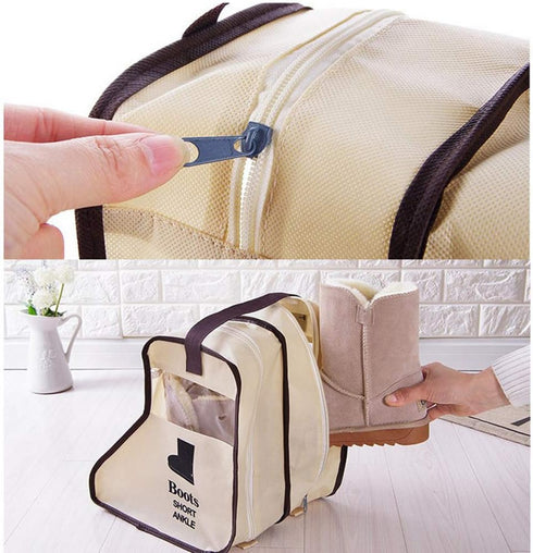 Portable 2 Pack Boots Storage,Short Boots Storage/Protector Bag,Boots Cover(Beige)
