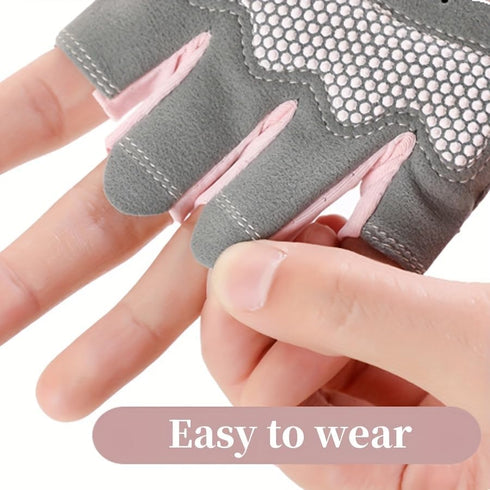 CXQRR Women Anti-Slip Breathable Fingerless Work Out Gloves for Gym Lifting Weightlifting Exercise