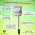 SunGrow Cat Litter Scoop, Stainless Steel Long Handle Poop Scooper for Chicken Coop, 9” Handle, 5” Wide Mouth