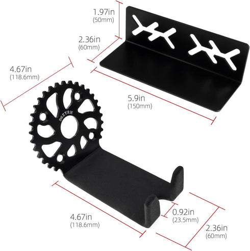Heavy Duty Stainless Steel Bike Wall Mount, 1 Pack, Black