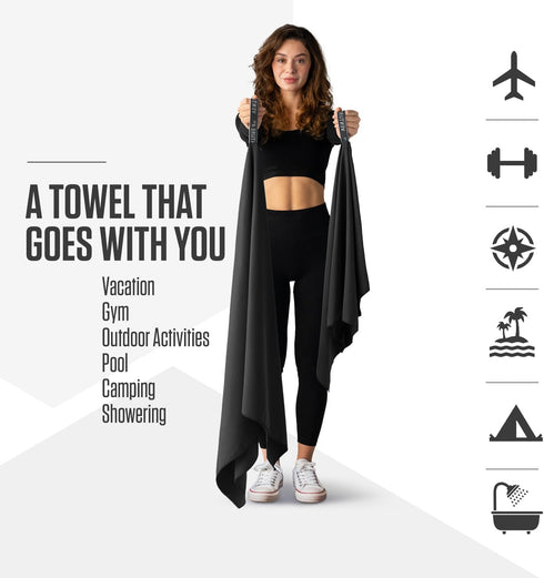 4TH Backpacking, Pack VENTURE Quick Dry Towel. Microfiber Travel Towel Ideal for Camping, Hiking, Gym. Lightweight