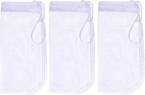 ALEGI Media Filter Bag - Extra Fine, Reusable 180 Micron Drawstring Mesh Filter Bags (7.5"*3.6", 3 Pack)