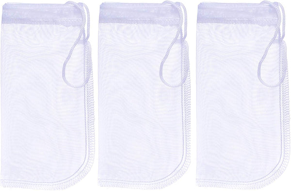 ALEGI Media Filter Bag - Extra Fine, Reusable 180 Micron Drawstring Mesh Filter Bags (7.5"*3.6", 3 Pack)
