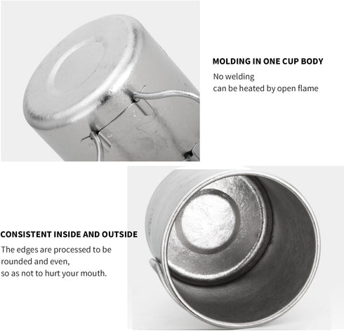 TiTo Titanium Cup with Lid, Ultralight Portable 300ml Camping Tea Coffee Water Mug for Outdoor Backpacking Hiking