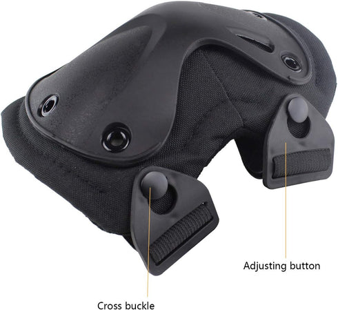 Tactical Combat Knee & Elbow Protective Pads Set for Outdoor CS Paintball Game, Cycling Safety Skateboarding Gear