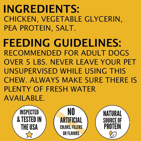 2.5 lbs Pack Hubert Pet Premium Chicken Jerky Dog Treats, Grain Free, Low Ingredient, USA Tested, Super Value