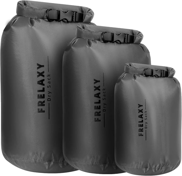 Frelaxy Waterproof Dry Bag Set, 2 Pack/3 Pack Lightweight Portable Dry Bags, 5L & 15L & 25L for Hiking, Camping,