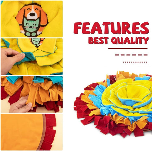 AWOOF Pet Snuffle Mat for Dogs, Interactive Feed Game for Boredom, Encourages Natural Foraging Skills for Cats Dogs
