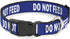 Dog Collar Plastic Clip with Quote Do Not Feed, Navy White, 8 to 12 Inches, 0.5 Inch Wide