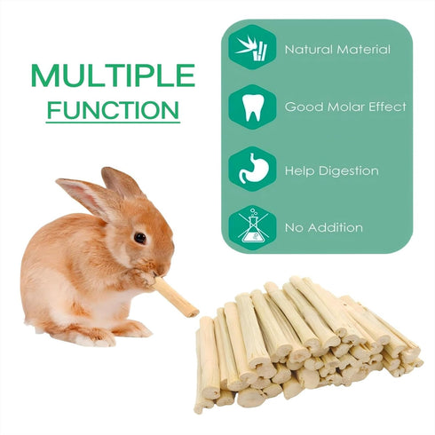 300g Chinchilla Snacks Sweet Bamboo Chew Toy for Rabbits Chew Sticks for Hamster Guinea Pig,Molar Treats Snack