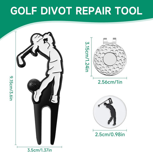 Golf Divot Tool with Hat Clip Set, Personalized Magnetic Ball Marker, Premium Golf Gifts for Men Women