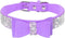 Cute Rhinestone Dog Collar, Dazzling Sparkling Soft Suede Leather Collar with Crystal Diamond for Dog Puppy (XS,
