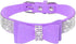 Cute Elegant Soft Suede Leather Bling Rhinestone Dog Collar and Leash Combo Set for Pets (XS, Purple-1)