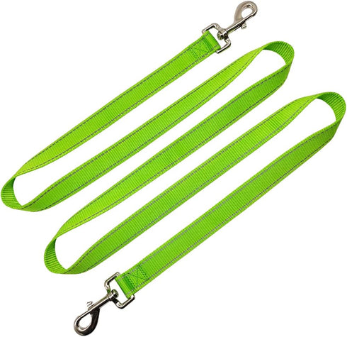 Tie Out Dog Leash, 6FT Nylon 1" Wide Reflective Thick Lead for Medium Large Dogs Indoor Outdoor Camping Green