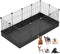 LANGXUN DIY Small Animal Playpen, Pet Playpen with Door and Waterproof Mat,