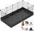 LANGXUN DIY Small Animal Playpen, Pet Playpen with Door and Waterproof Mat,