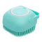 Pet Brush and Shampoo Dispensing Tool - 2-in-1 Deshedding Tool with Soft Silicone Bristles - Cute Animal Design (Baby