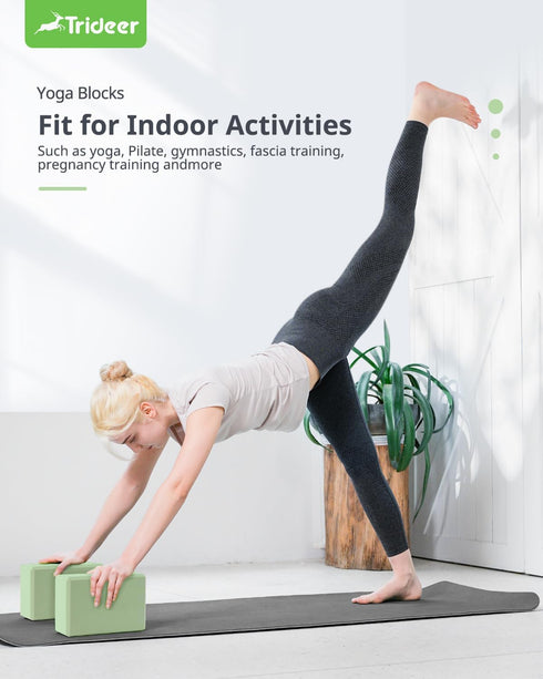 Trideer Yoga Block - Soft Non-Slip Premium Foam Blocks, Lightweight, Odor Resistant, Supportive Yoga Accessories