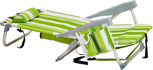300lbs Folding Beach Chair for Adults, Outdoor Beach Portable Lawn Chair Camping High Back Chairs with Hard Armrest