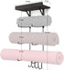 VINAEMO Yoga Mat Holder Accessories - Wall Mount Organizer with 4 Hooks and Wooden Shelves for Foam Roller and Towel