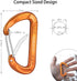 Gabbro Heavy Duty Carabiner Clips, Wiregate Snap, Screw Locking, Lightweight Aluminum for Hiking, Camping