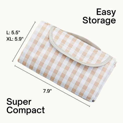 80x60in 80x80in, ESLA Cute Gingham Picnic Blanket, Waterproof Foldable, in Large and Extra Large Portable Compact Beach
