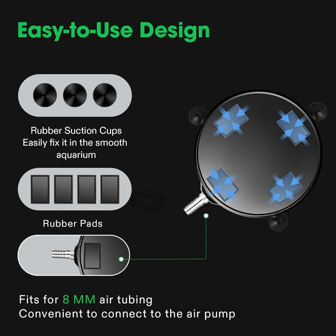 VIVOSUN Air Stone Disc 8 x 8 Inch with Shell and Sucker for Aquarium and Hydroponics Air Pump