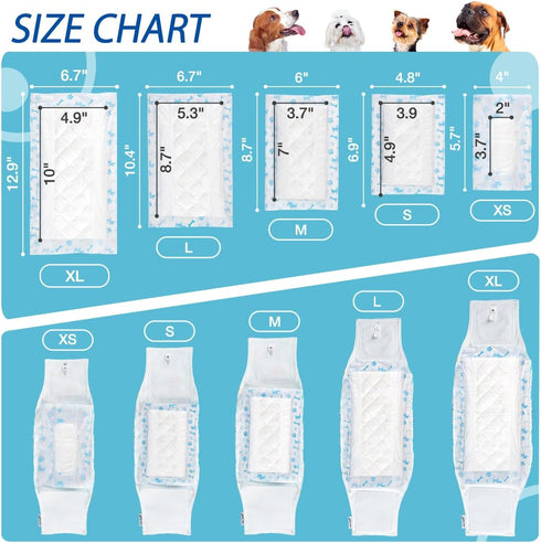 100 Count, Disposable Dog Diaper Booster Pads M - Dog Diaper Liners for Male and Female Dogs, Inserts Fit Most Puppy