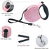 Triumilynn Rhinestone Retractable Dog Leash, 10ft Bling Cat Walking Leash Pink, Gift Waste Bags Dispenser Included